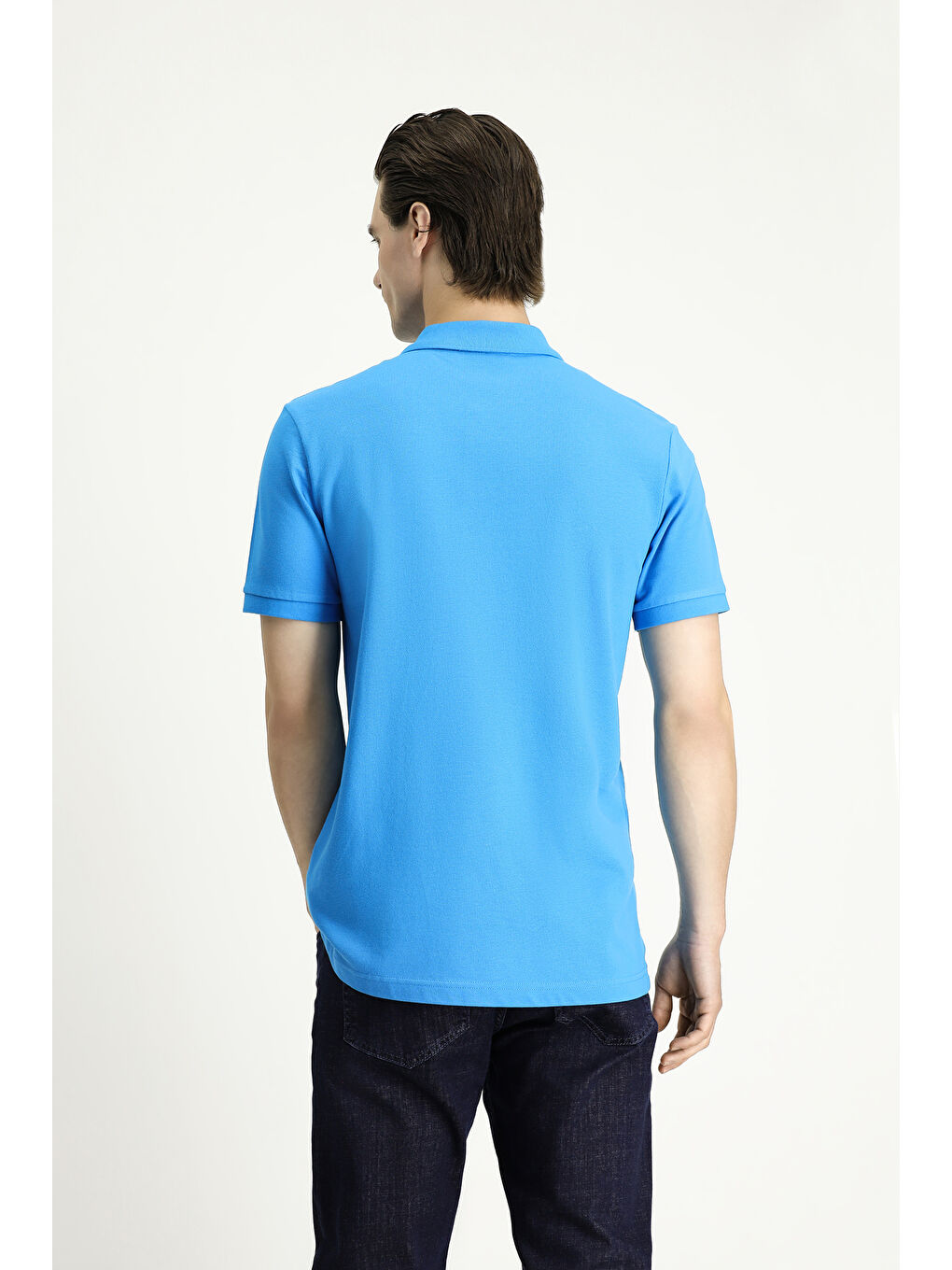 Mavi Slim Fit Dar Kesim Nakışlı Pamuk Polo Yaka Tişört-4