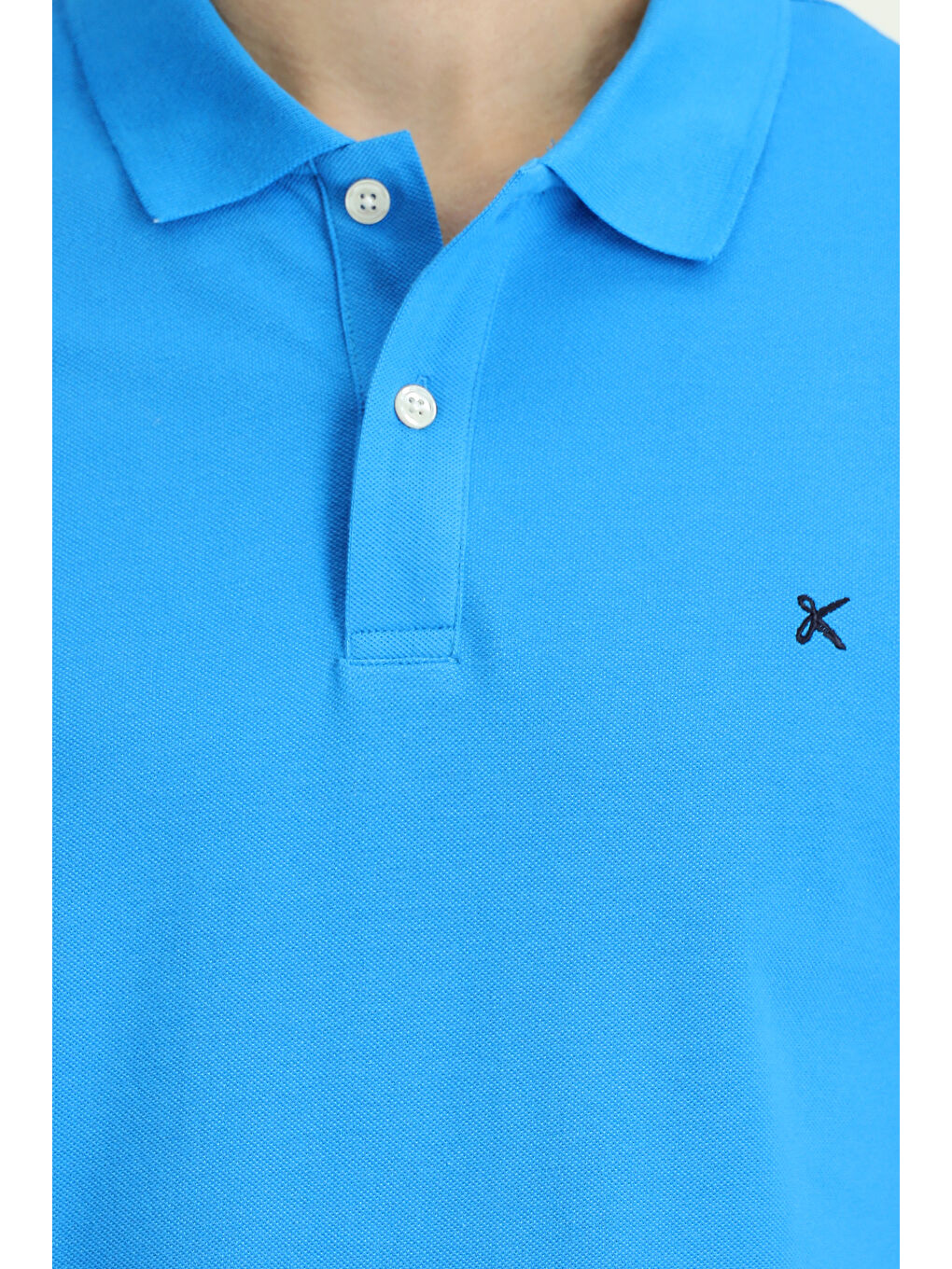 Mavi Slim Fit Dar Kesim Nakışlı Pamuk Polo Yaka Tişört-5