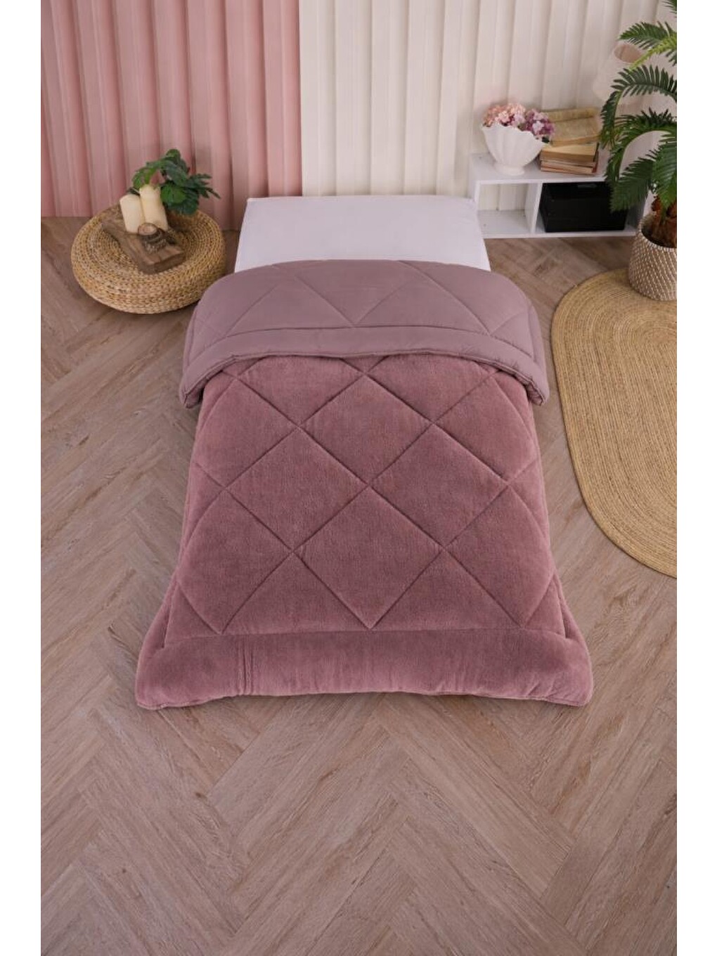 Pembe Uyl Wellsoft 155x215 Cm Tek Kişilik Yorgan Gül Kurusu