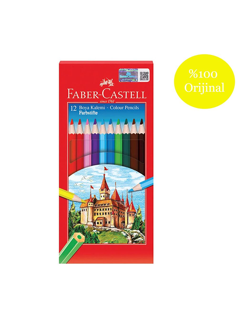 FABER CASTELL Karton Kutu Tam Boy Kuru Boya 12 Renk