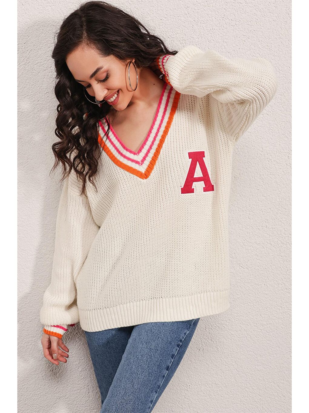 15802 V Yaka Kolej Triko Kazak - Fuşya-3