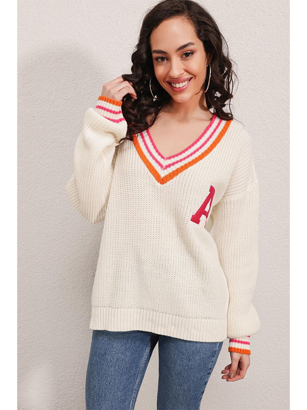 15802 V Yaka Kolej Triko Kazak - Fuşya-4