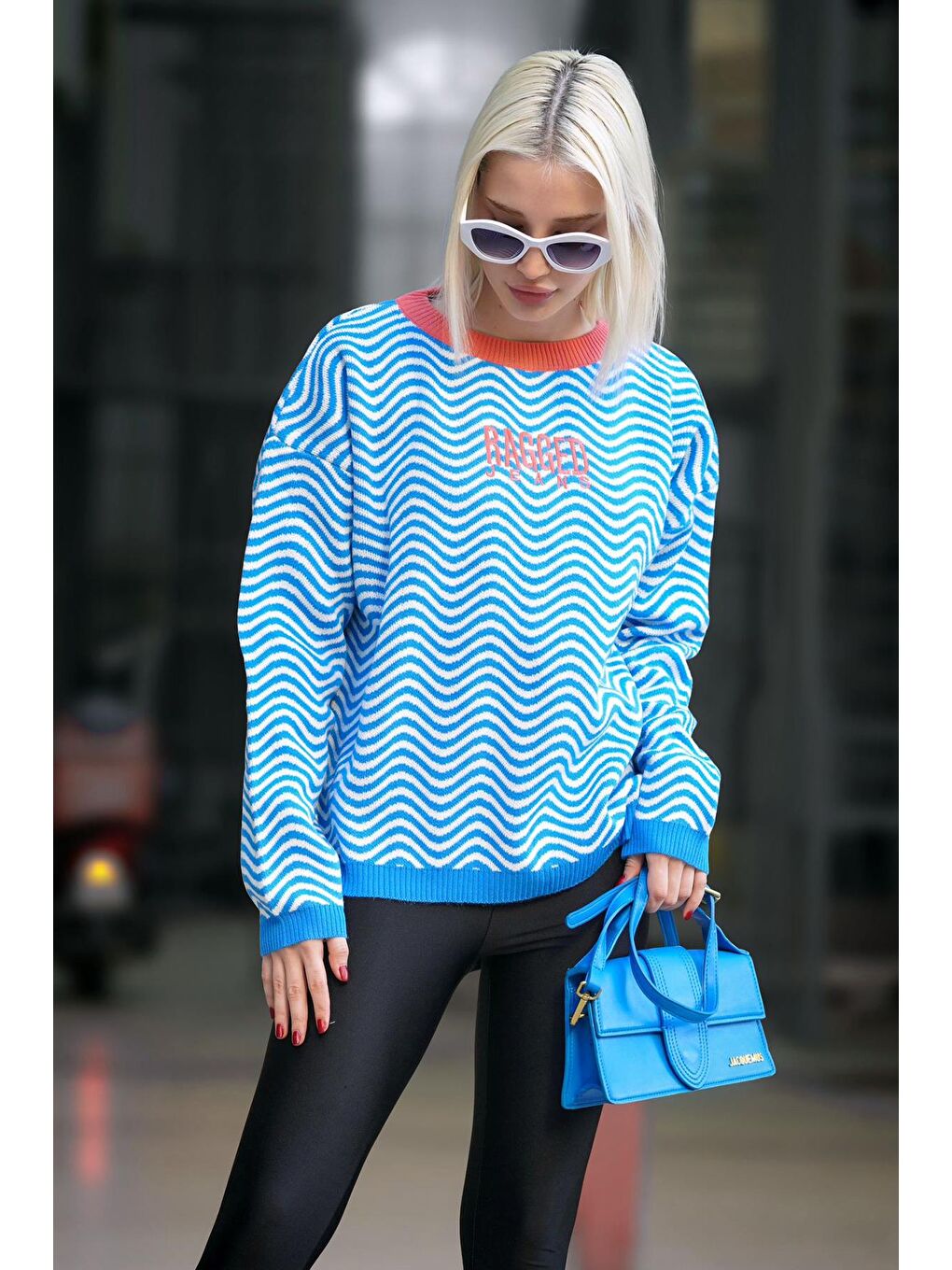 Mavi Oversize Yeşil Kazak Mg1251-2