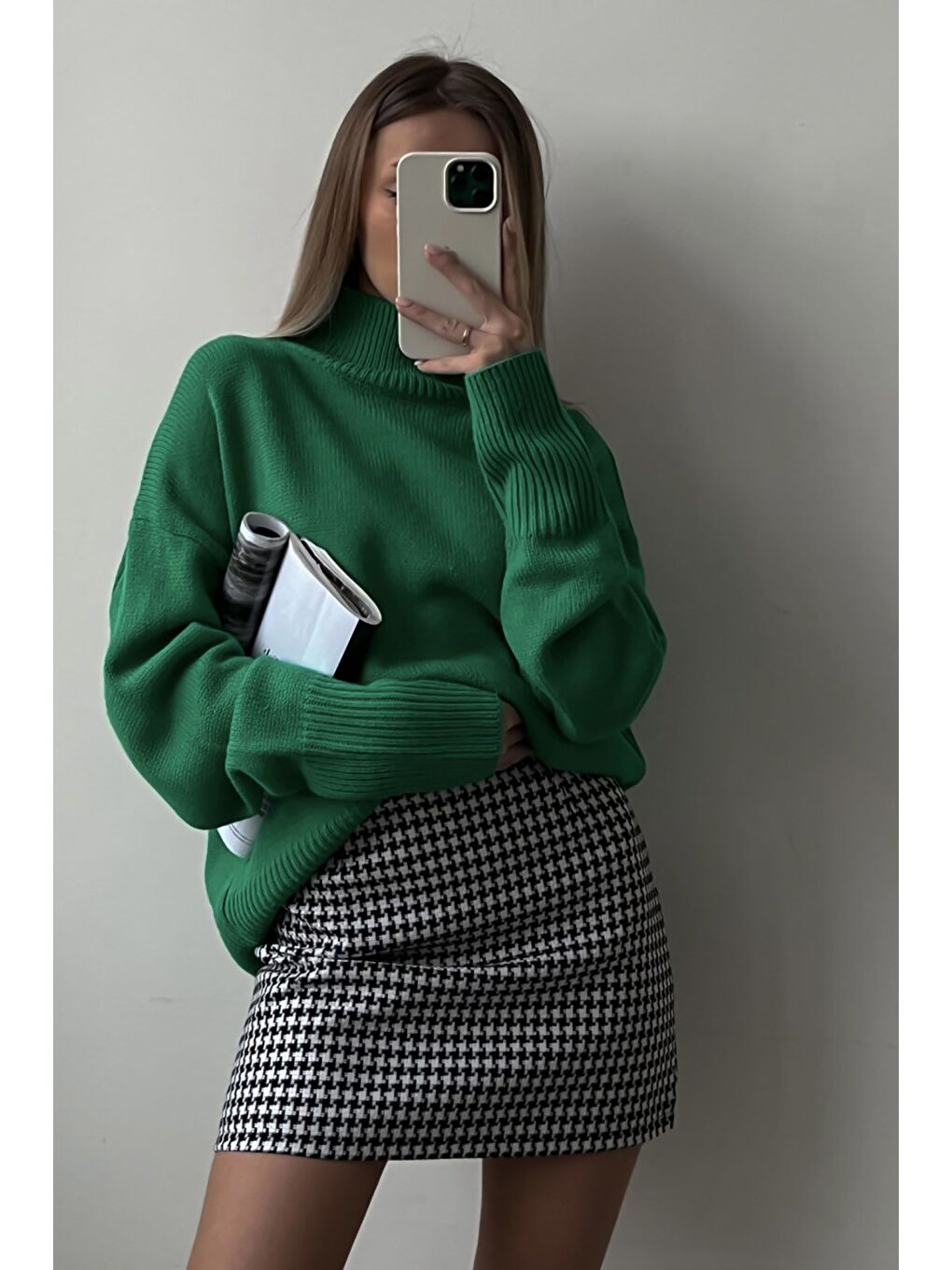 Yeşil Balıkçı Yaka Kazak Mg1252-4