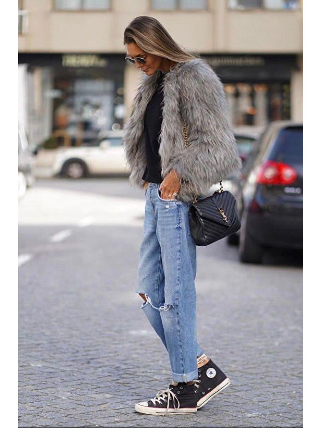 Bej Bisiklet Yaka Kadın Suni Kürk Mont Mg2176-5