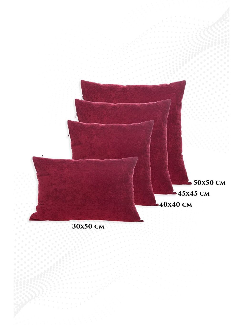 Panoroma Süet Dokulu Düz Punch (Panç) İçin Uygun Bordo 50X50 Dekoratif Kırlent Kılıfı-5