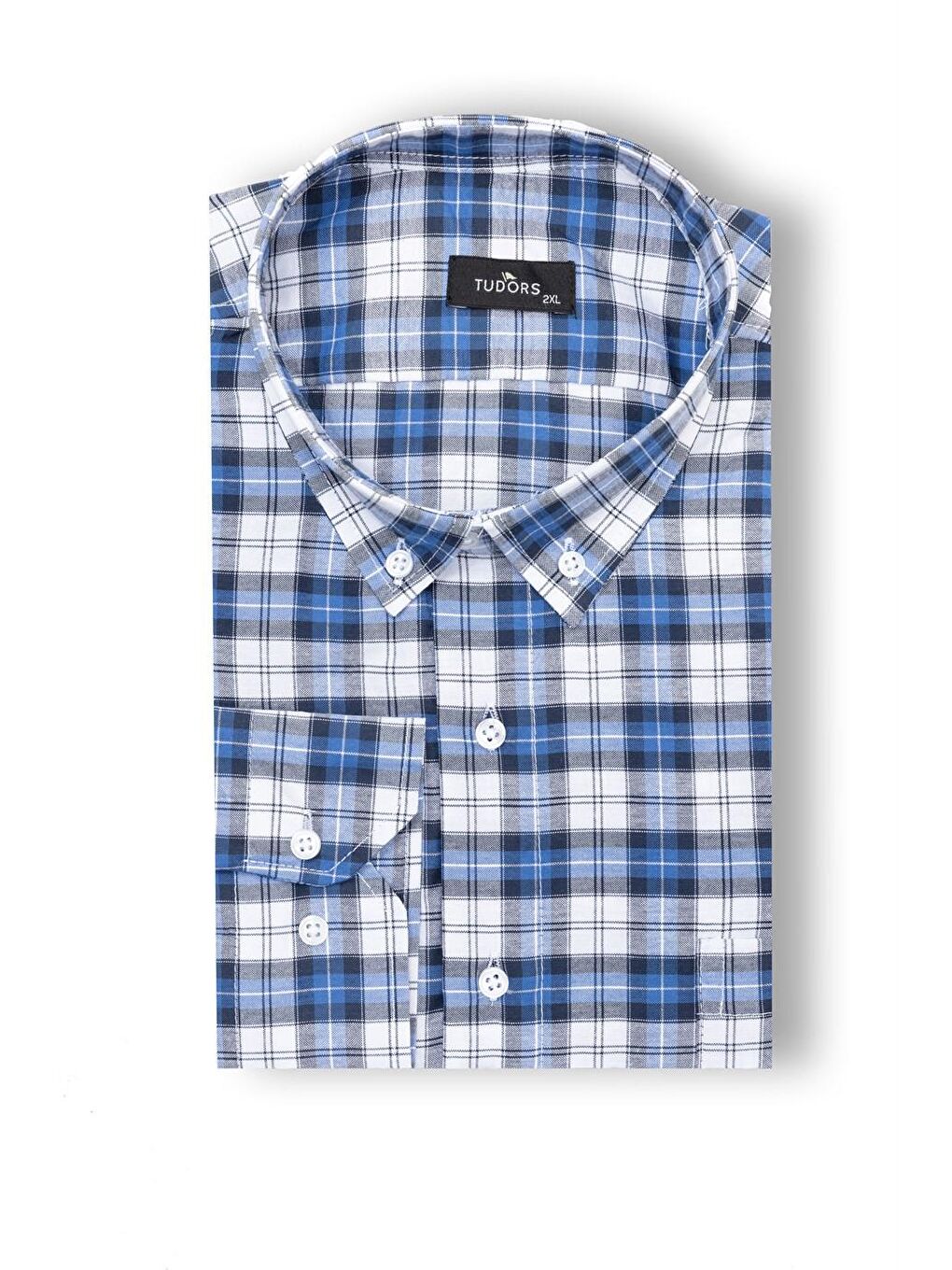 Siyah Büyük Beden Ekoseli Erkek Gömlek-1