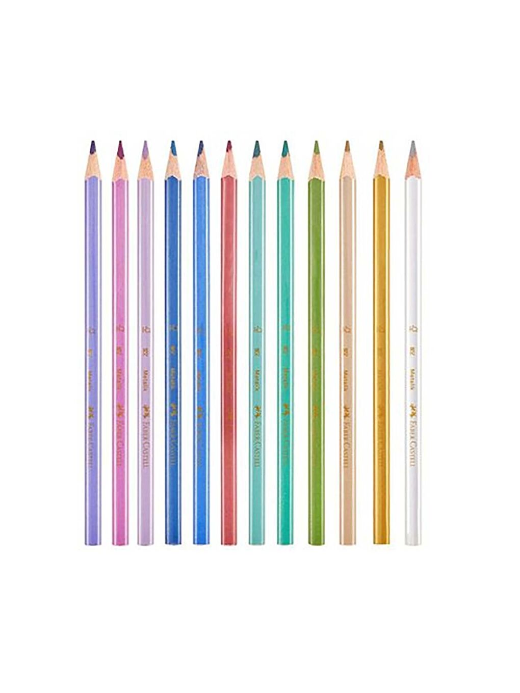 Üçgen Boya Kalemi Metalik 12 Renk-1