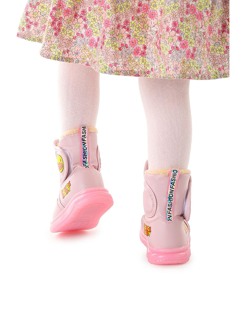 Pembe Cırtlı Işıklı Termo Taban Kız Çocuk Kar Botu Twg 9110-2
