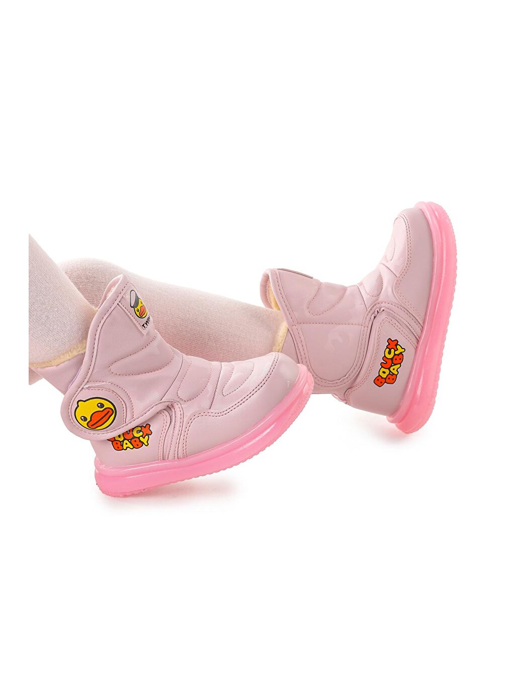 Pembe Cırtlı Işıklı Termo Taban Kız Çocuk Kar Botu Twg 9110-3