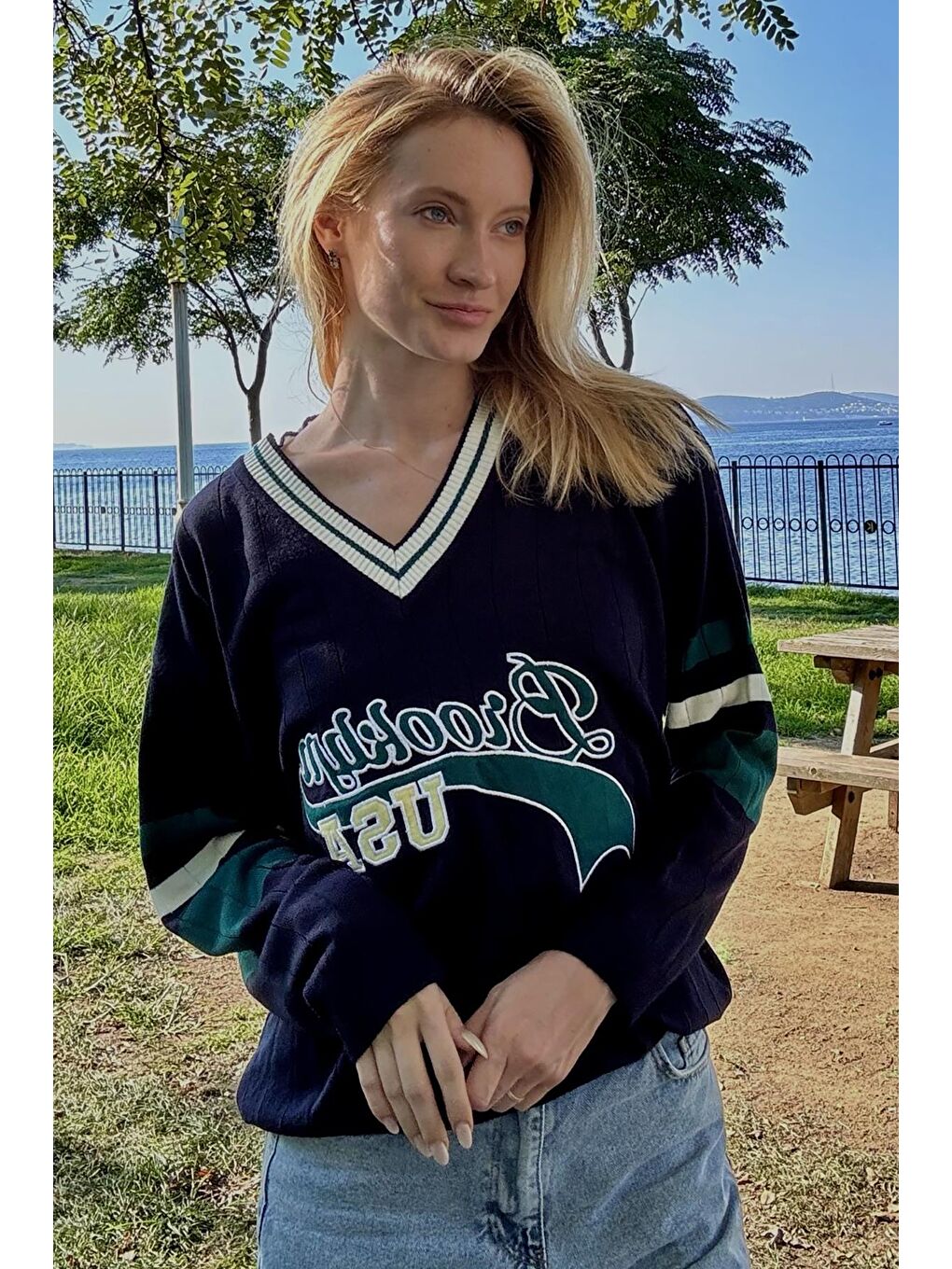 Lacivert Kadın Kazak Mg1279-4