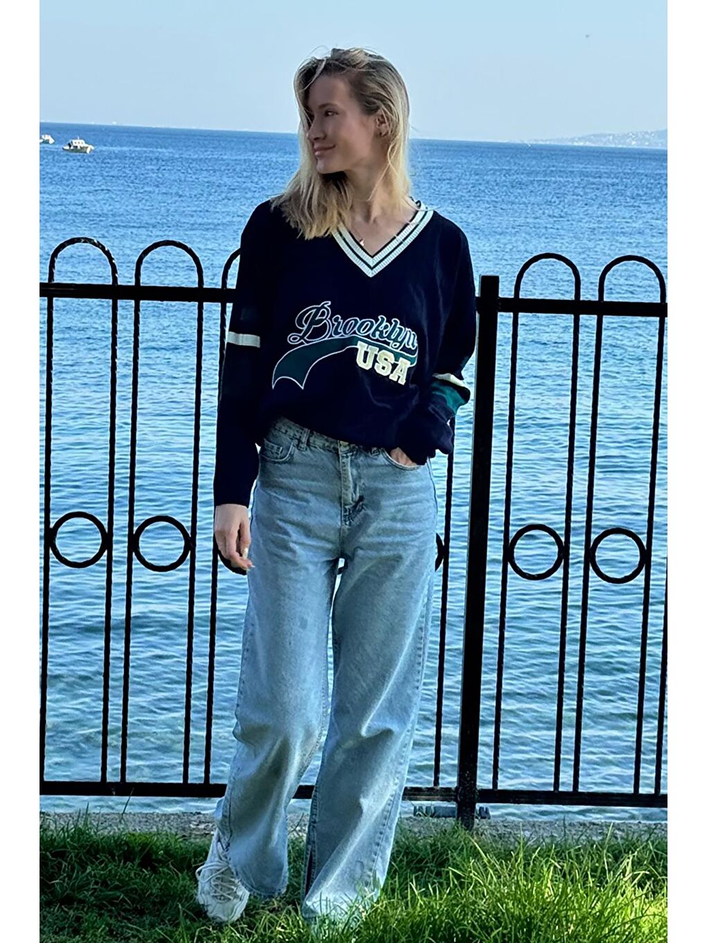 Lacivert Kadın Kazak Mg1279-5