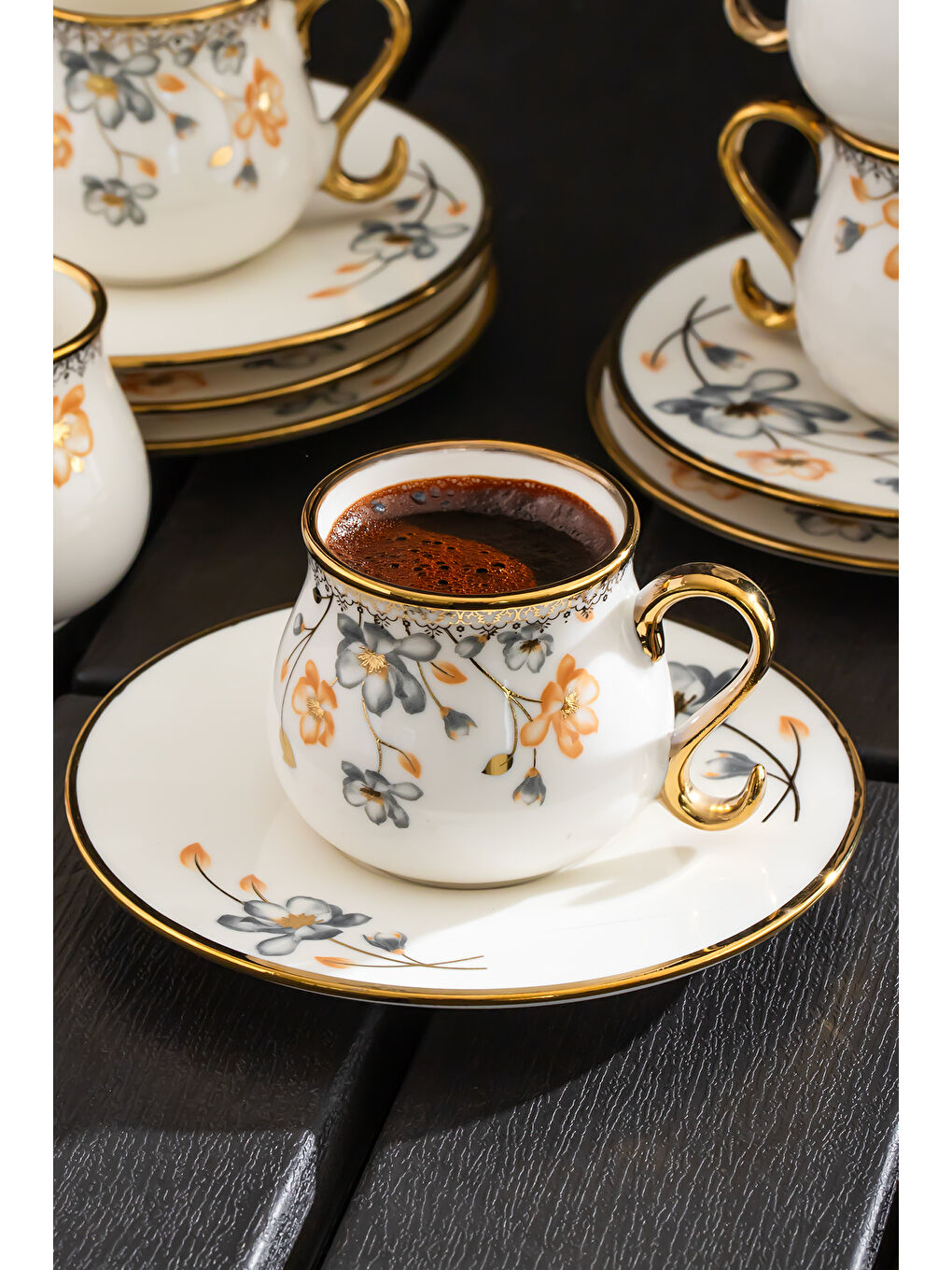 Beyaz Jardim Porselen 6 Kişilik Kahve Fincanı Takımı-1