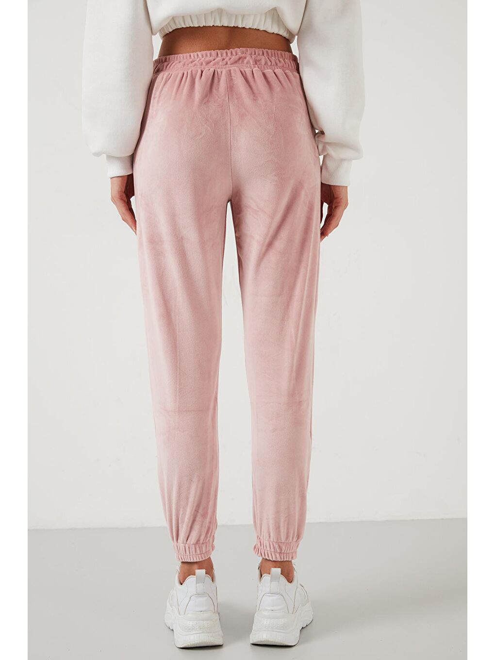 Pembe Beli ve Paçası Lastikli Cepli Eşofman Altı 5863821-2