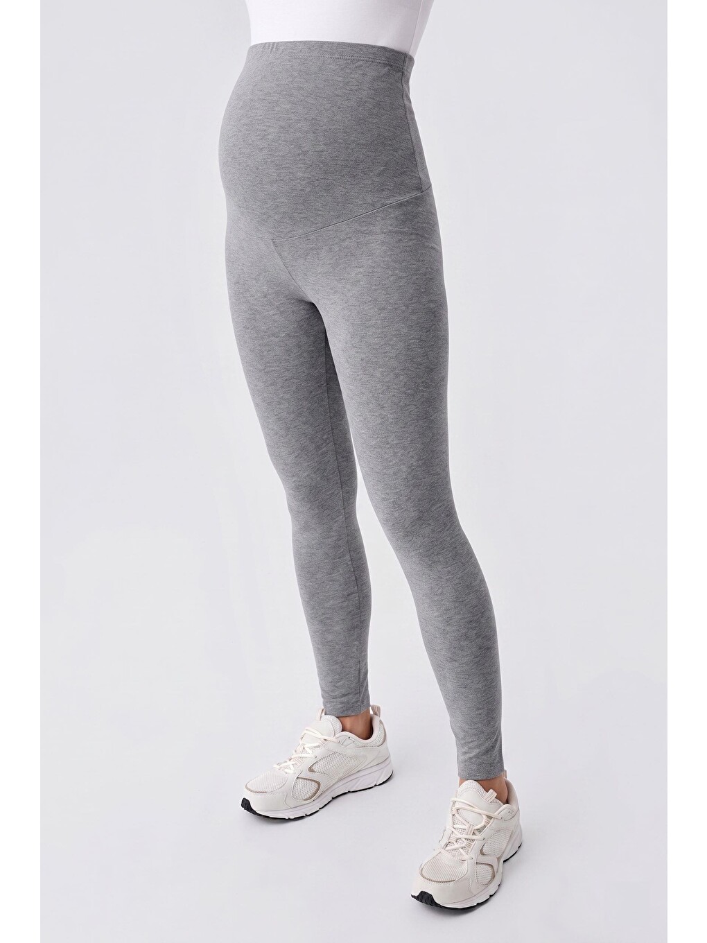 Gri Ayarlanabilir Bel Jarse Esnek Viskoz Soft Hamile Tayt VTP04-2