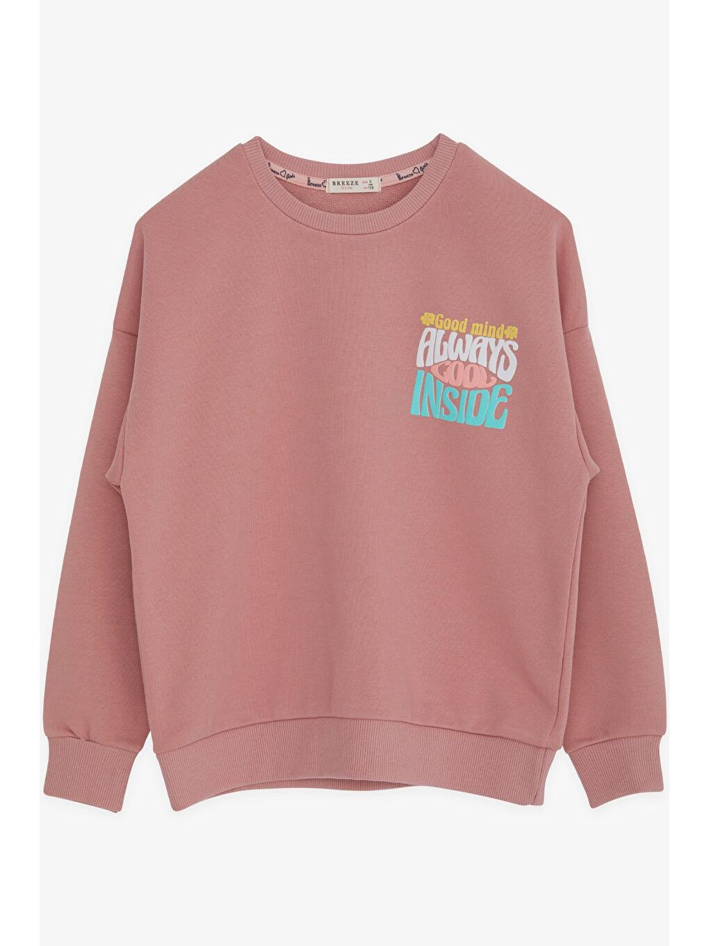 Breeze Gülkurusu Kız Çocuk Sweatshirt Renkli Yazı Baskılı Gülkurusu (9 Yaş)