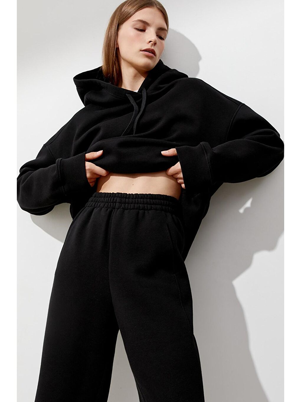 Kadın Siyah Comfort Fit Eşofman Altı Mg1353-3