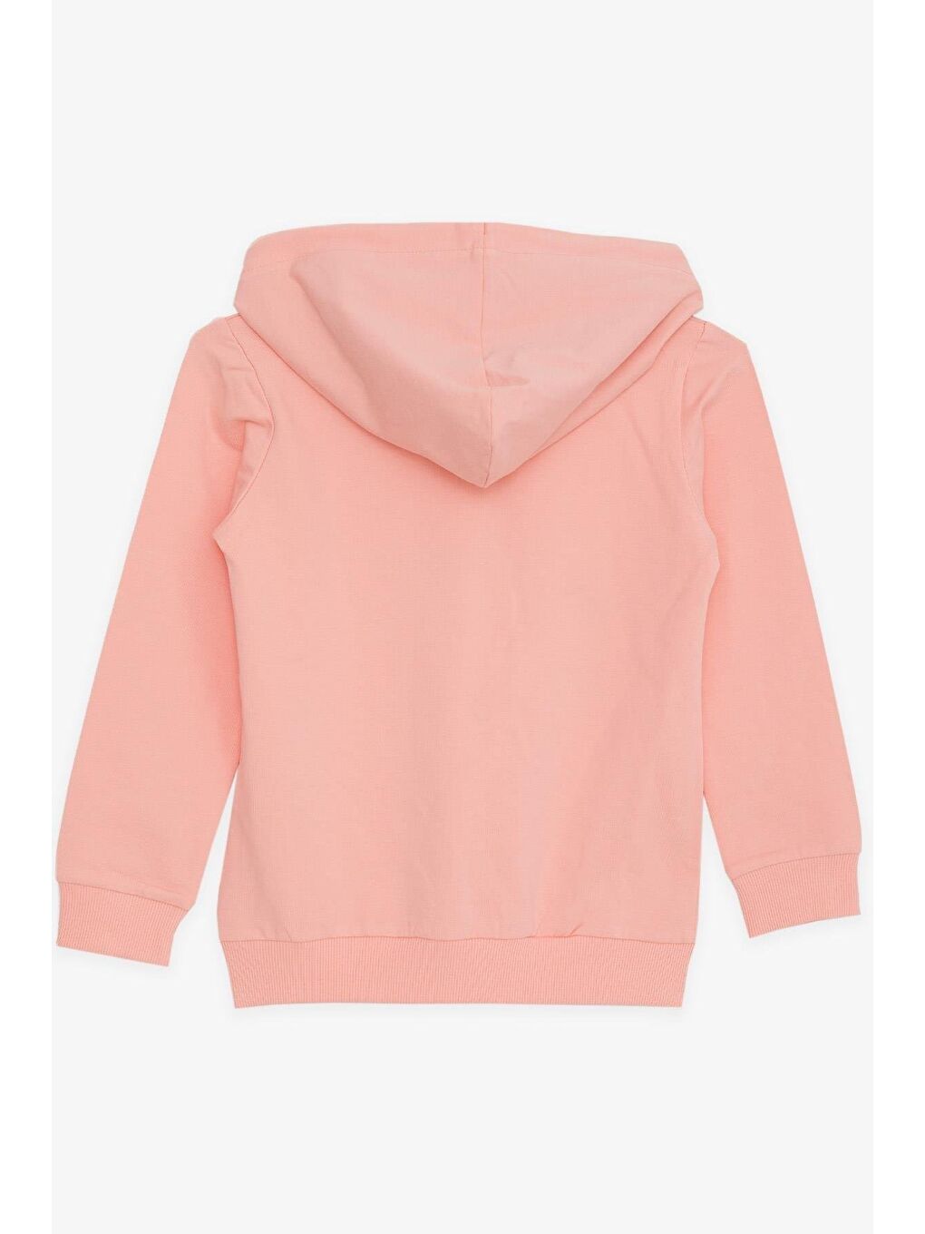 Pembe Kız Çocuk Sweatshirt Pullu Simli Gülenyüz Baskılı Somon (4-9 Yaş)-3