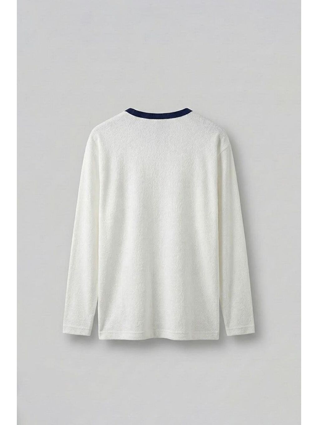 Erkek Kontrast Detaylı Oversize Basic Sweatshirt Ekru-1