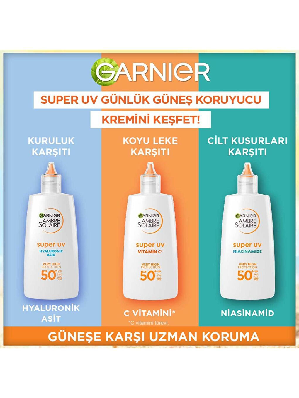 GARNIER Şeffaf Super UV C Vitamini Koyu Leke Karşıtı Fluid Yüz SPF50+ Güneş Kremi 40 ml - 6