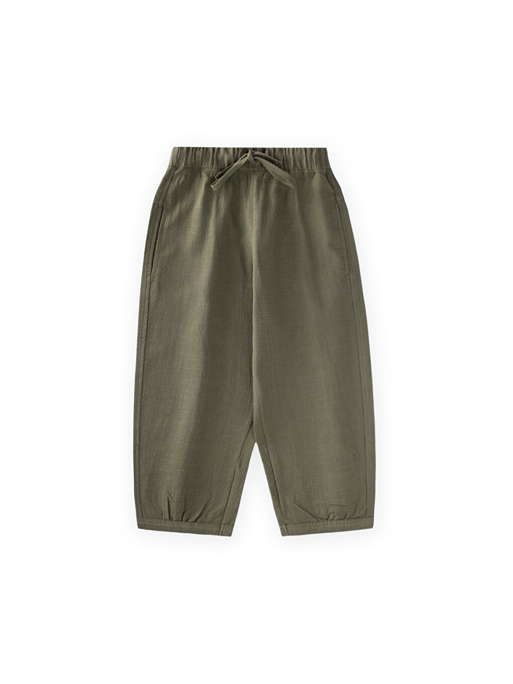 Keten Boyfriend Pantolon 2-10 Yaş Yeşil
