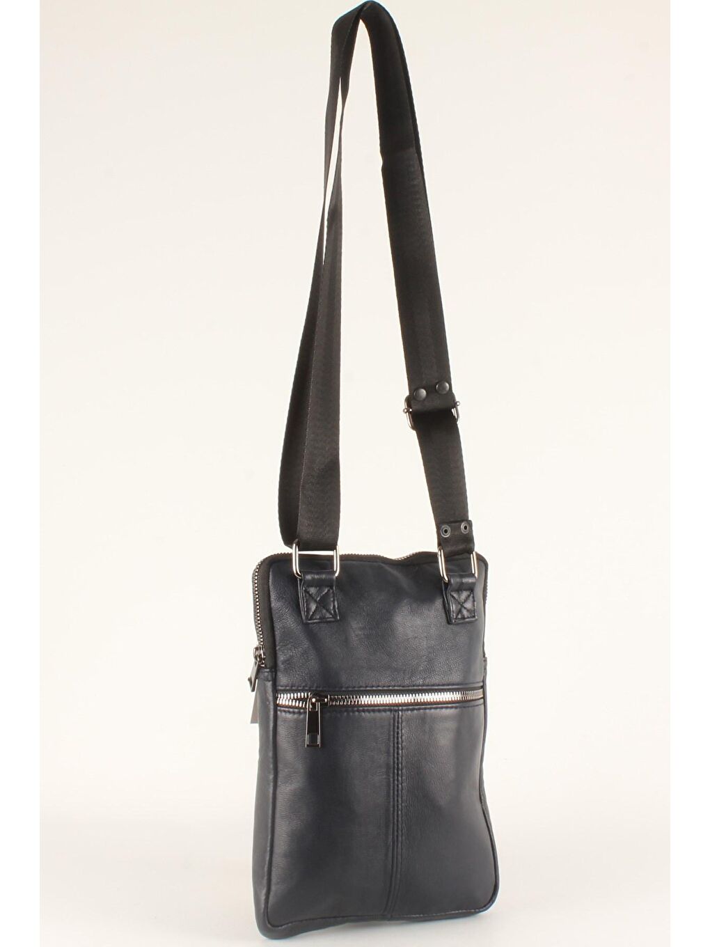 Lacivert Erkek Hakiki Deri Postacı Çapraz ve Omuz Çantası (1401)-1