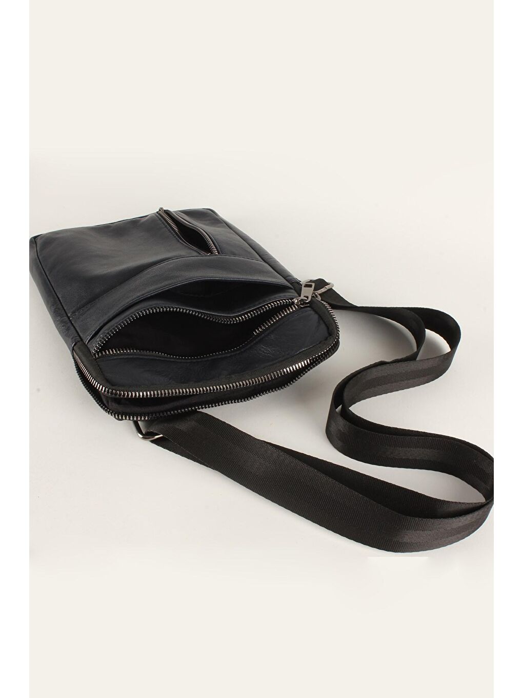 Lacivert Erkek Hakiki Deri Postacı Çapraz ve Omuz Çantası (1401)-3