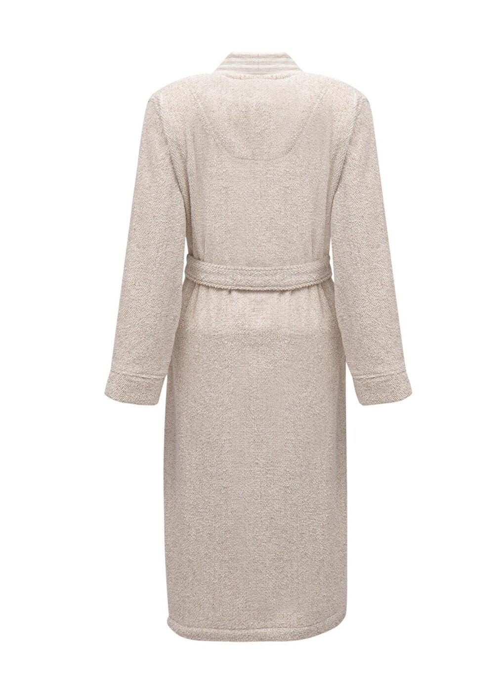 Raisa Kadın Bornoz %100 Organik Pamuk Jakarlı Bej-1