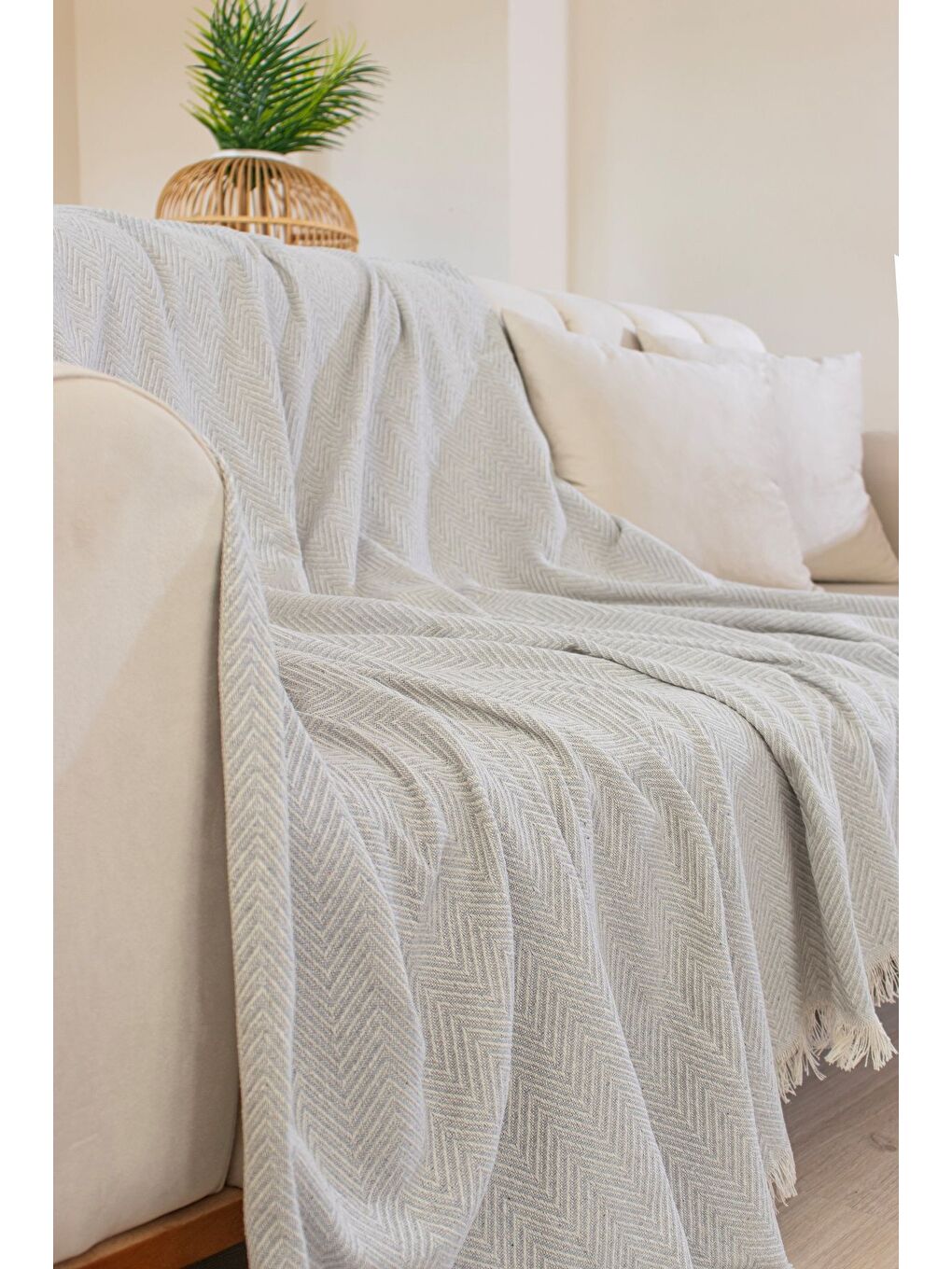 Dokuma Cozy Comfort Gri Koltuk Örtüsü-1