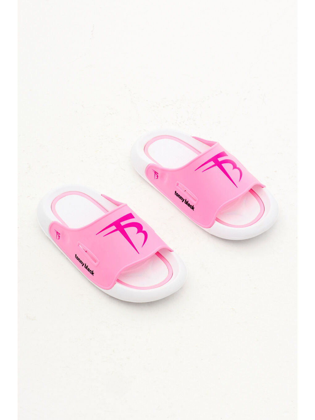 Çocuk Unisex Pembe Logolu Poıli Taban Terlik-2