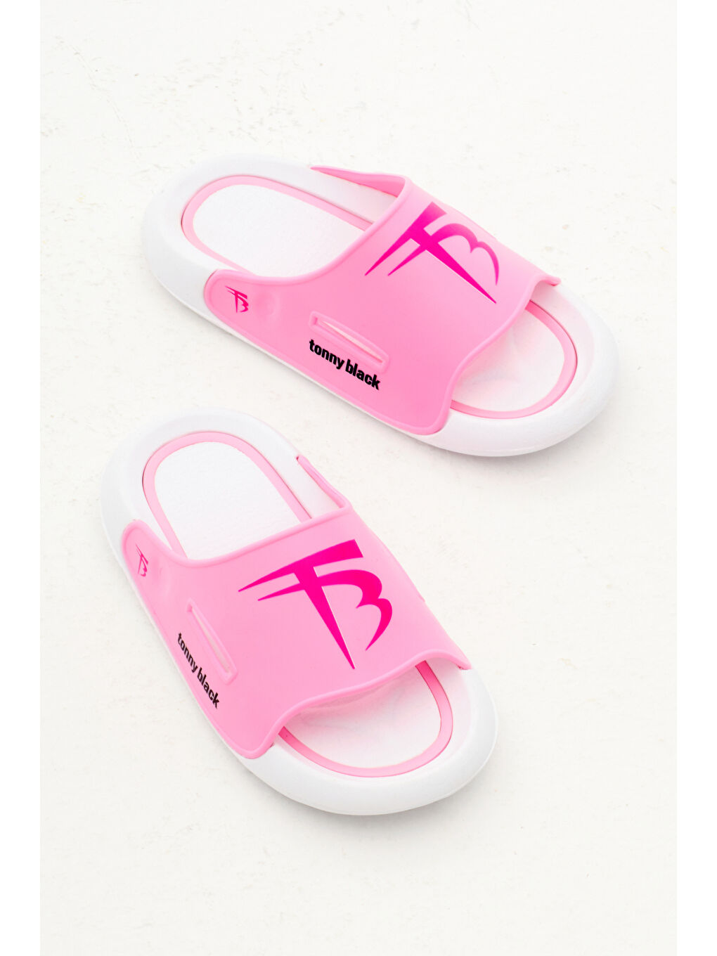 Çocuk Unisex Pembe Logolu Poıli Taban Terlik-3