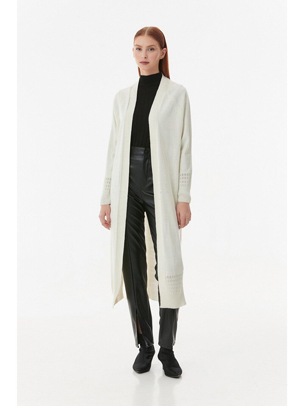 Ekru Şal Yaka Triko Hırka