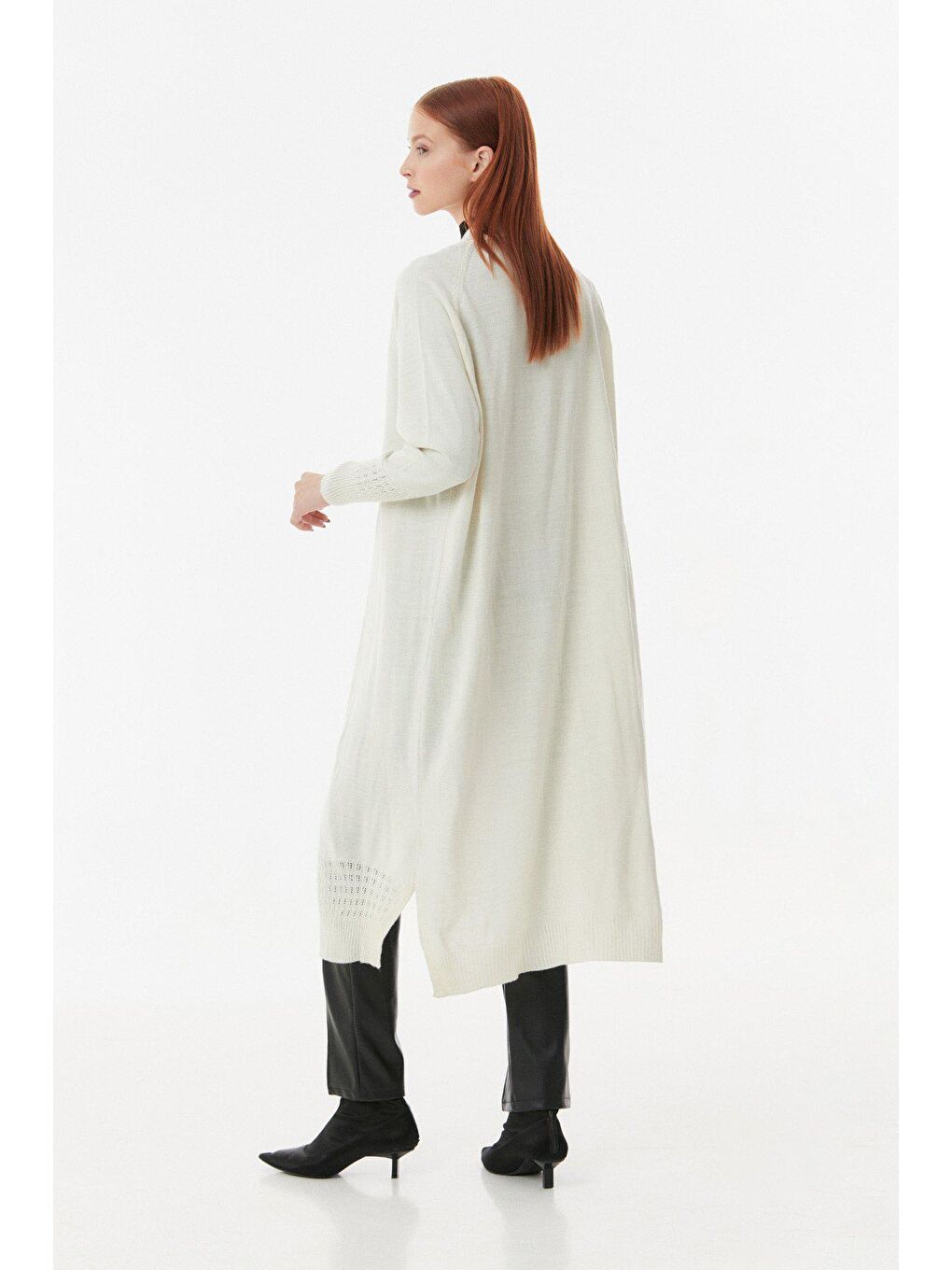 Ekru Şal Yaka Triko Hırka-2