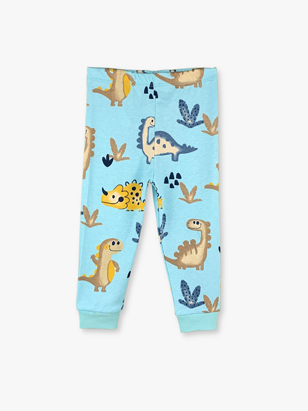 Ekru Bisiklet Yaka Uzun Kollu Erkek Bebek Pijama Takımı-2