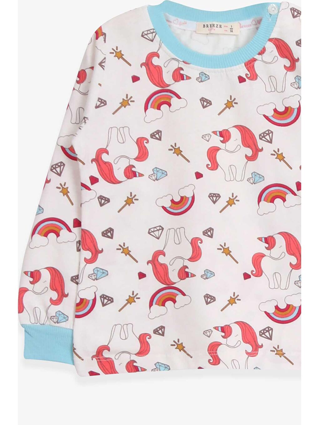 Breeze Ekru Kız Bebek Pijama Takımı Unicorn Desenli Ekru (1.5 Yaş) - 2