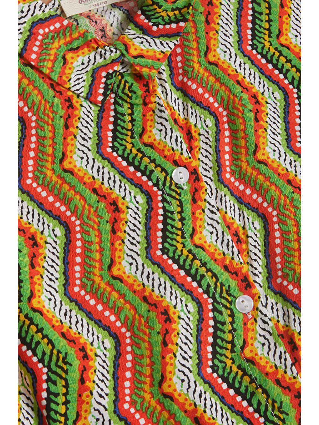 Ekru Desenli Gömlekli İspanyol Paça Pantolon Kız Takım 15601-2