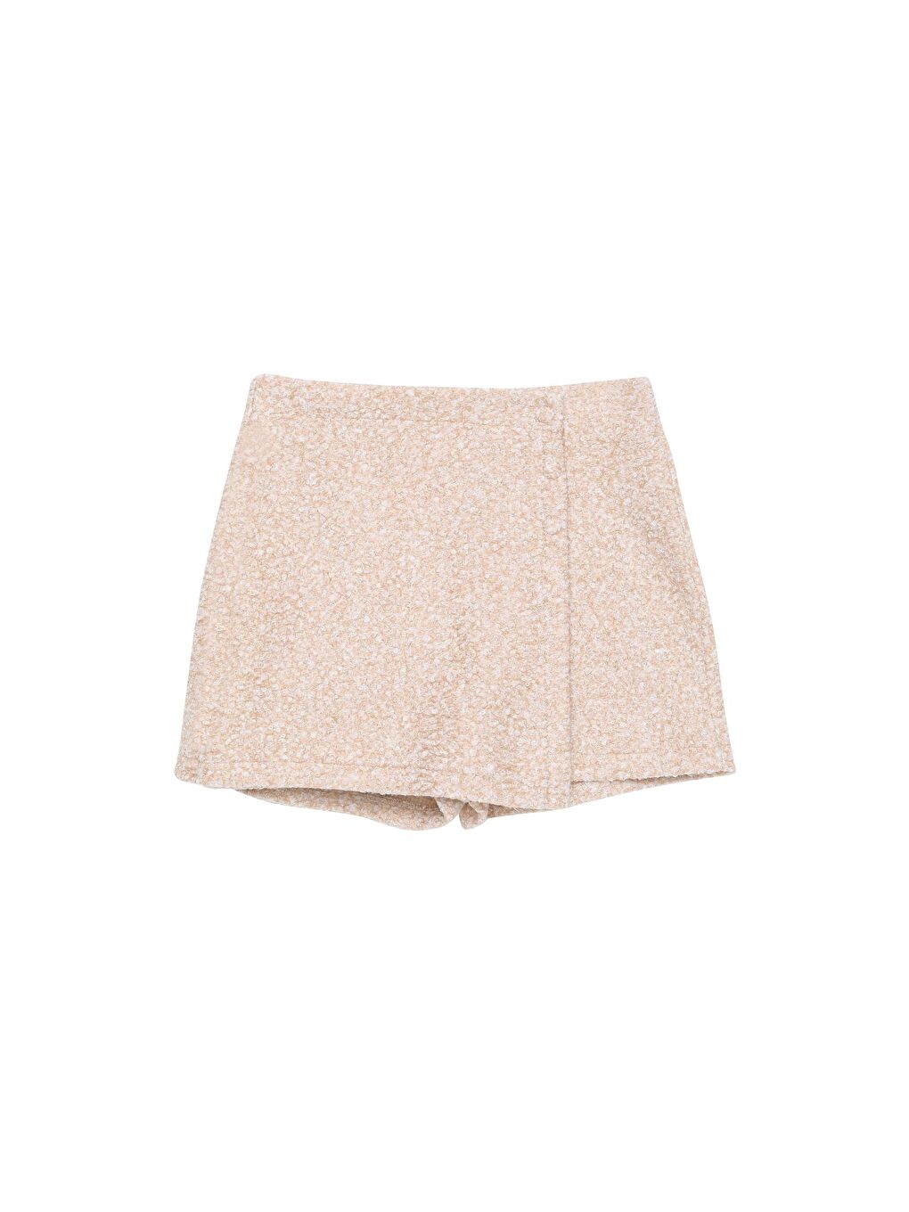 Bej Kırçıllı Mini Şort Etek Taş-1