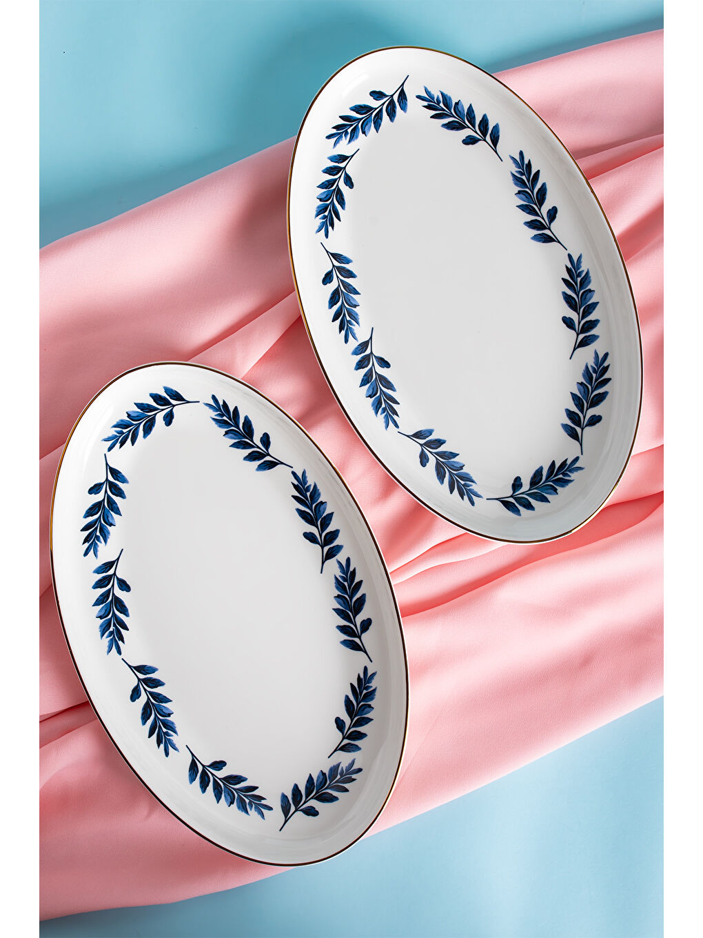 Beyaz 800486 Porselen Servis Tabağı 2li Sunumluk Kayık Tabak Sunum Seti Yemek Servis Sunum Tabağı-1