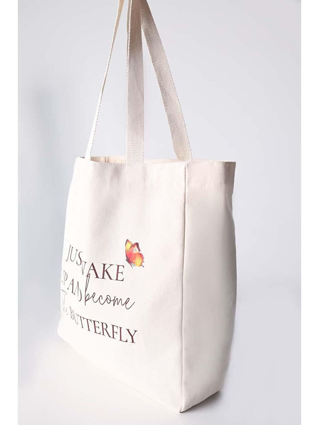 Kahverengi Kahve-Baskılı Bez Çanta-2