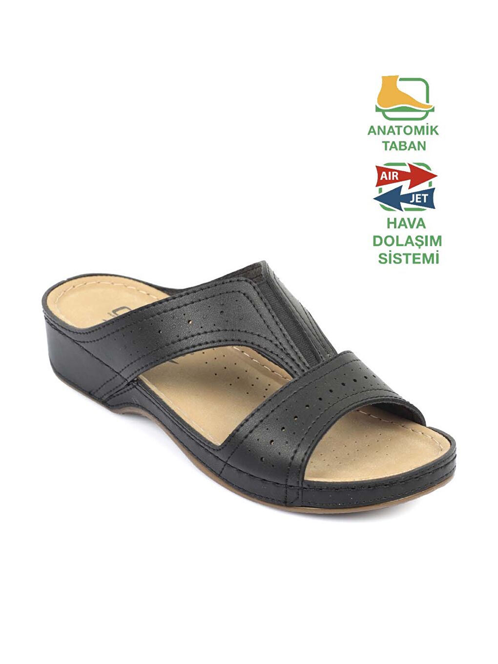 Siyah Z0426 Kadın Konfor Anatomic Terlik-5