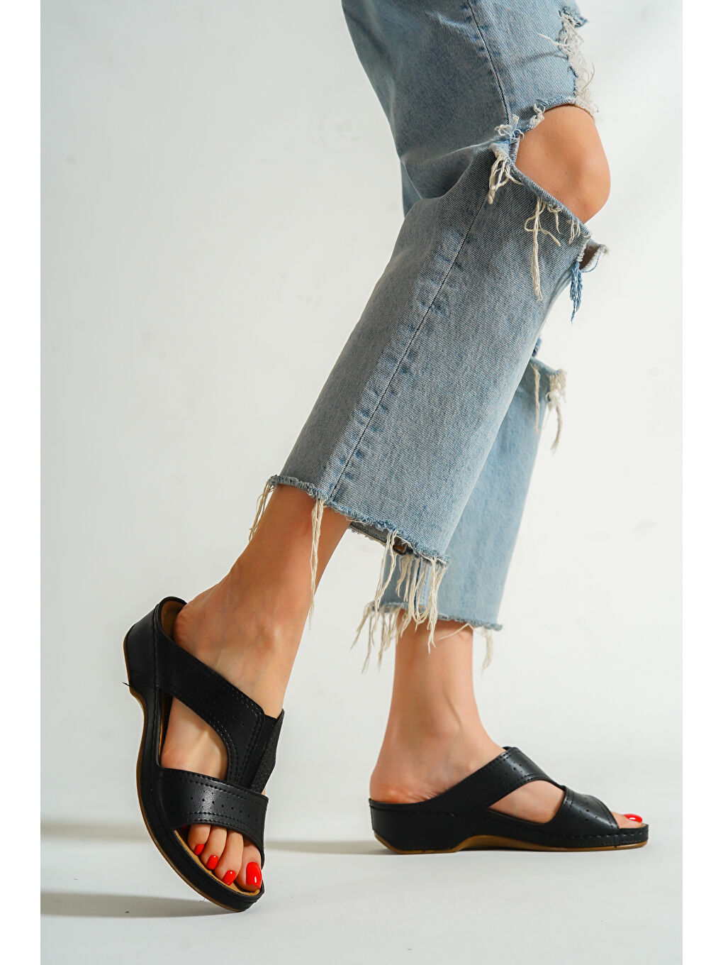 Siyah Z0426 Kadın Konfor Anatomic Terlik-6