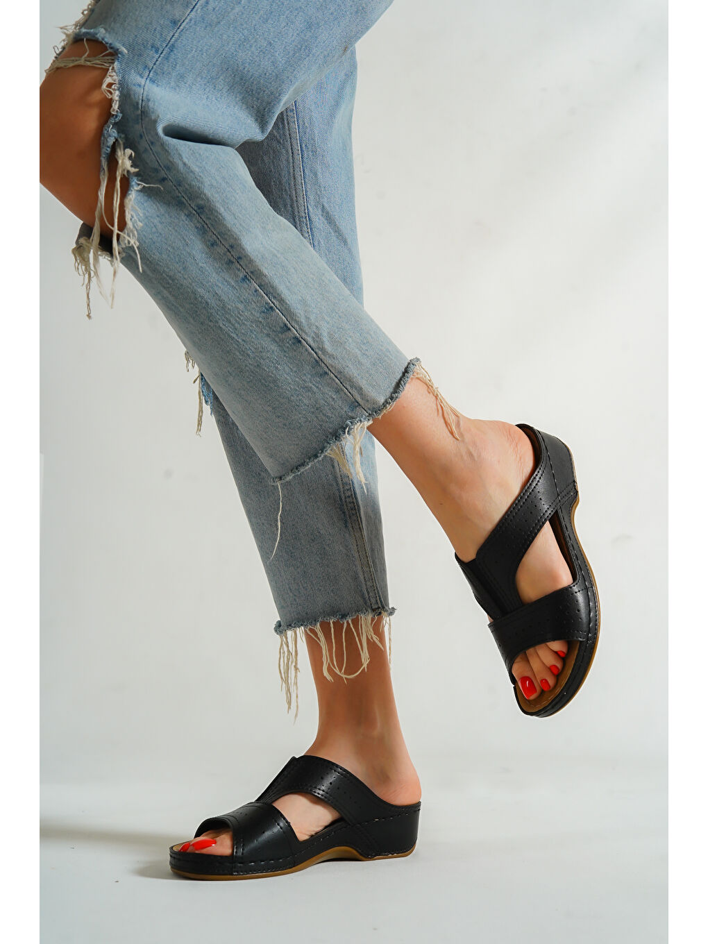 Siyah Z0426 Kadın Konfor Anatomic Terlik-7