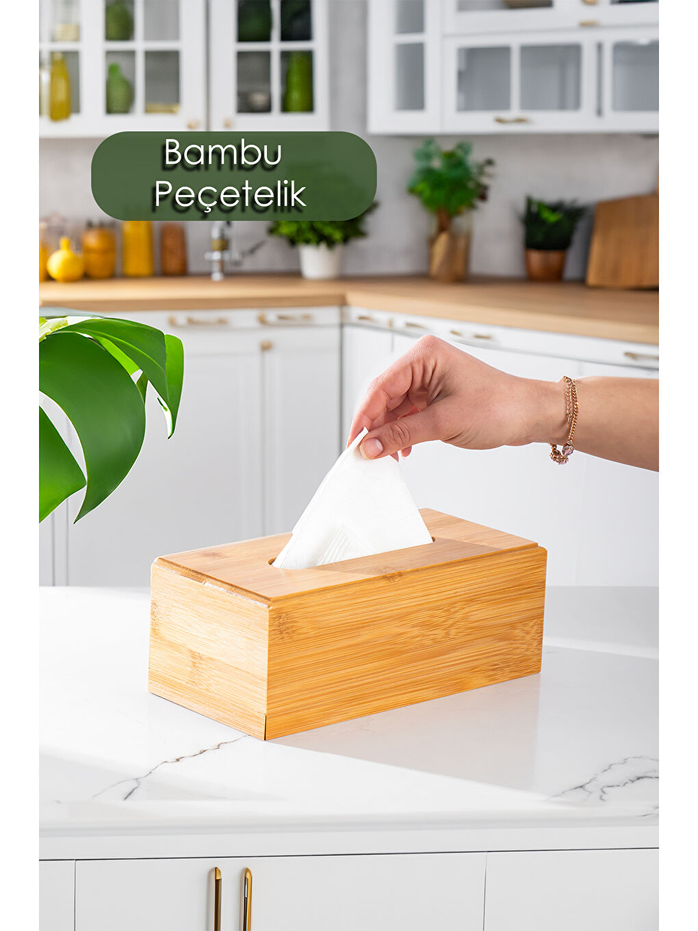 Kahverengi 0006 Bambu Peçetelik Ahşap Dekoratif Peçetelik Masaüstü Peçetelik Peçete Düzenleyici Peçete Kutusu