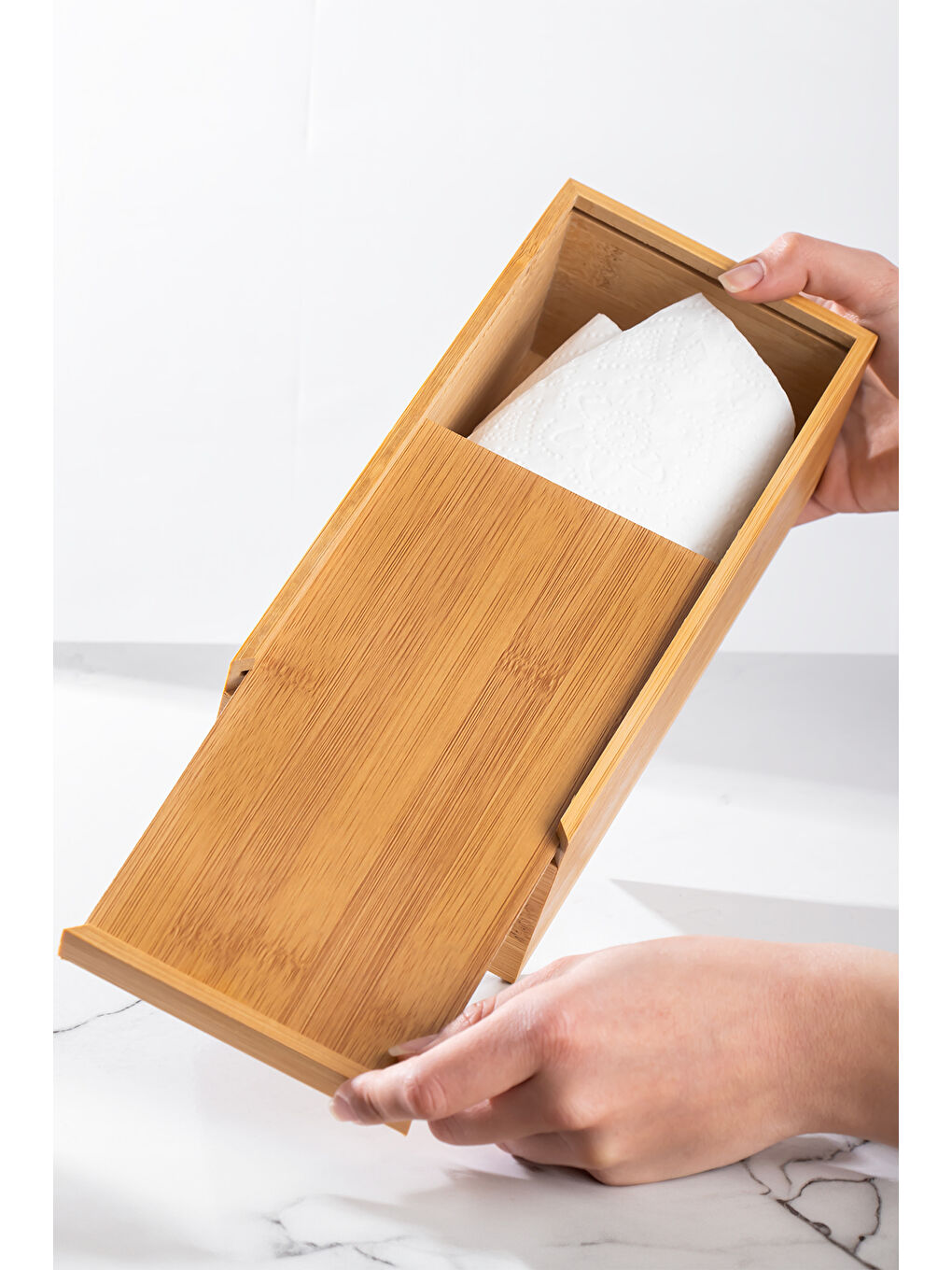Kahverengi 0006 Bambu Peçetelik Ahşap Dekoratif Peçetelik Masaüstü Peçetelik Peçete Düzenleyici Peçete Kutusu-1