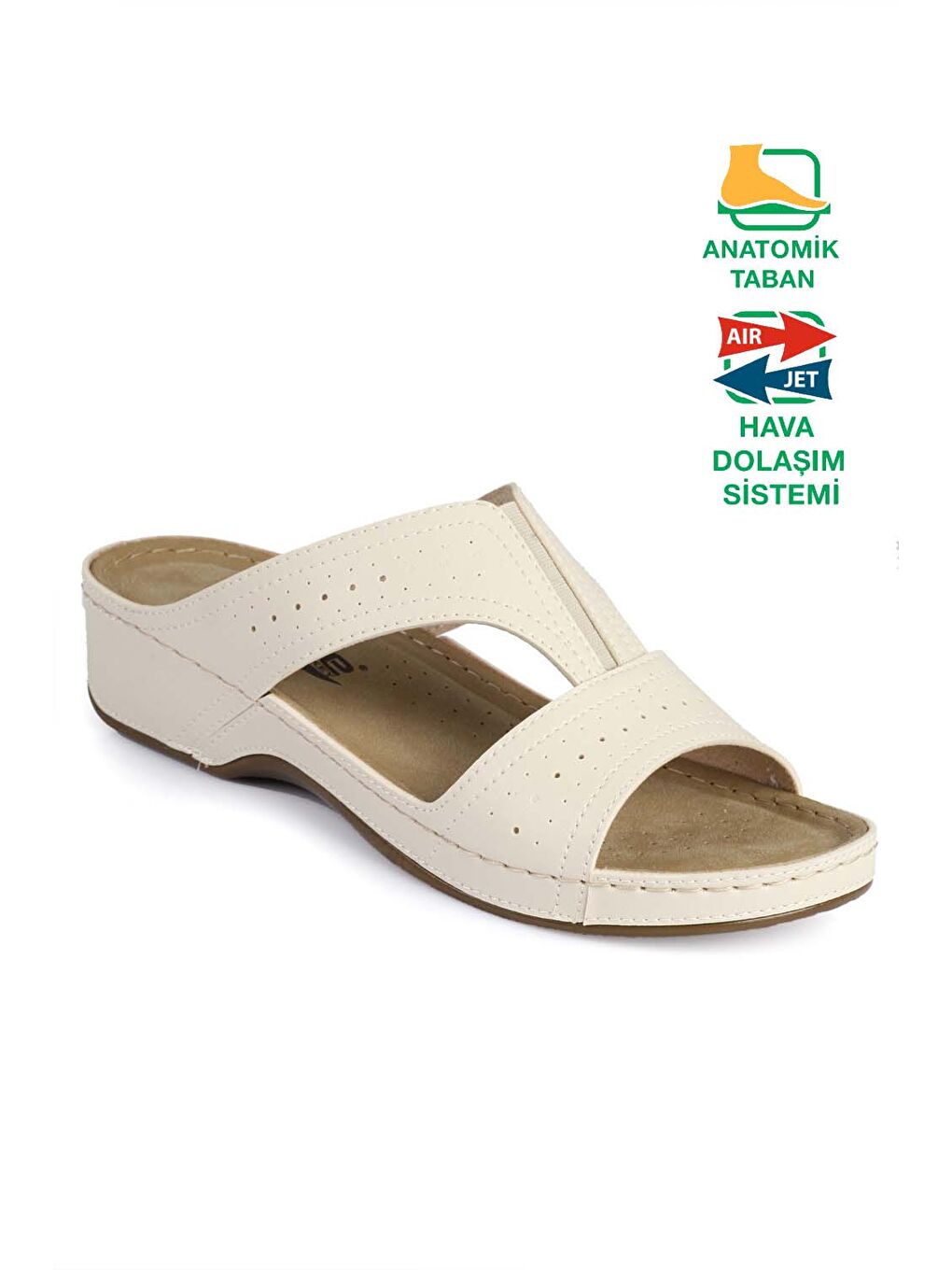 Bej Z0426 Kadın Konfor Anatomic Terlik-5