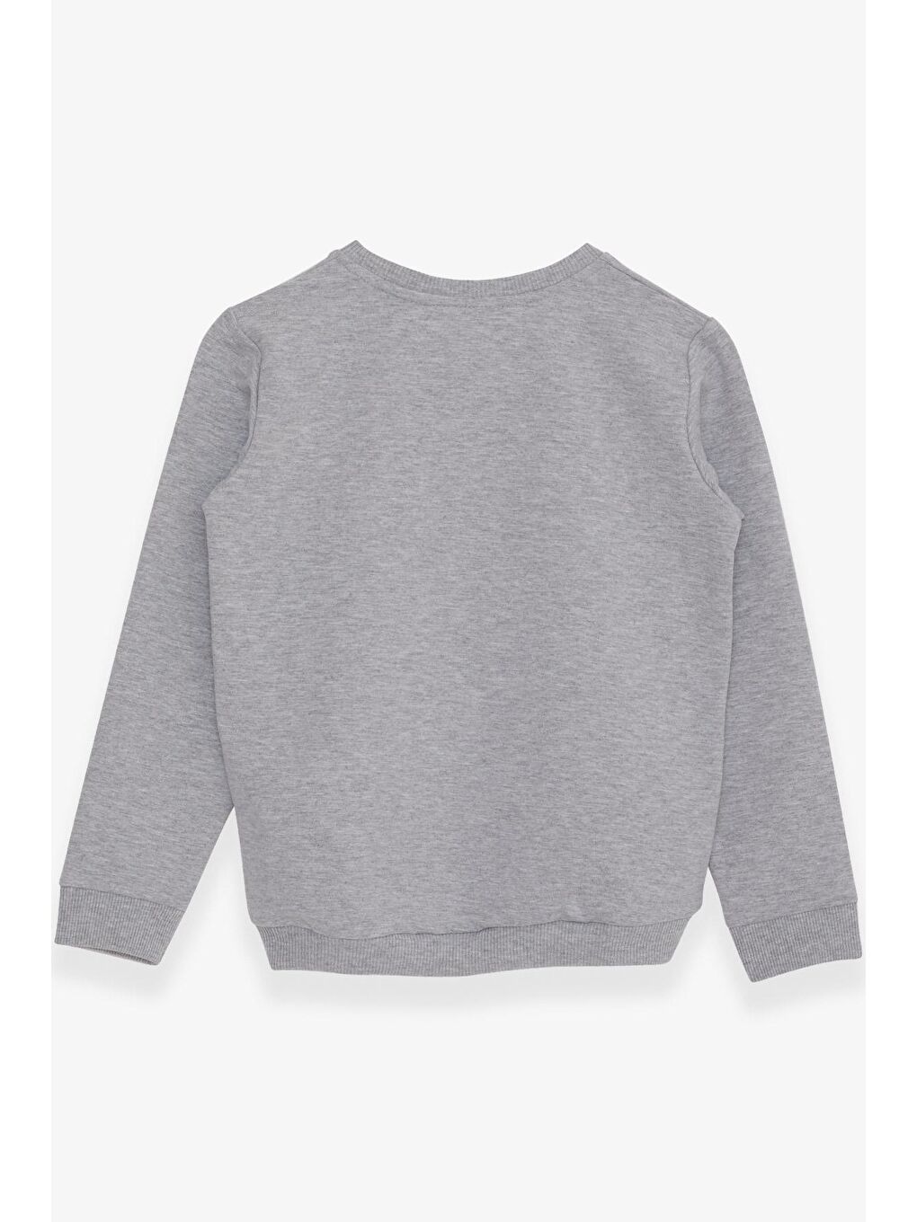 Breeze Kız Çocuk Sweatshirt Renkli Oje Baskılı Gri Melanj (6-12 Yaş) - 5
