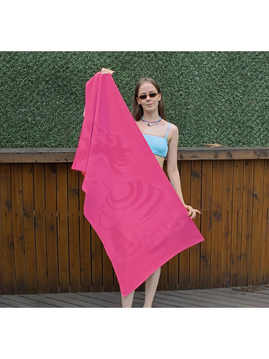 Anemoss Denizci Kız Plaj Havlusu Pembe 140x70 cm - 7