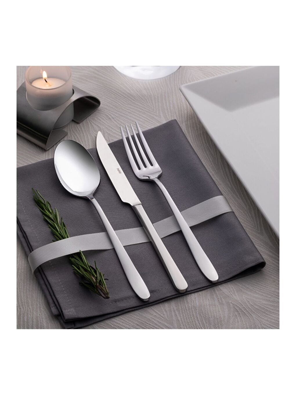 Gri Sultan Sade 72 Parça Çatal Kaşık Bıçak Takımı-1