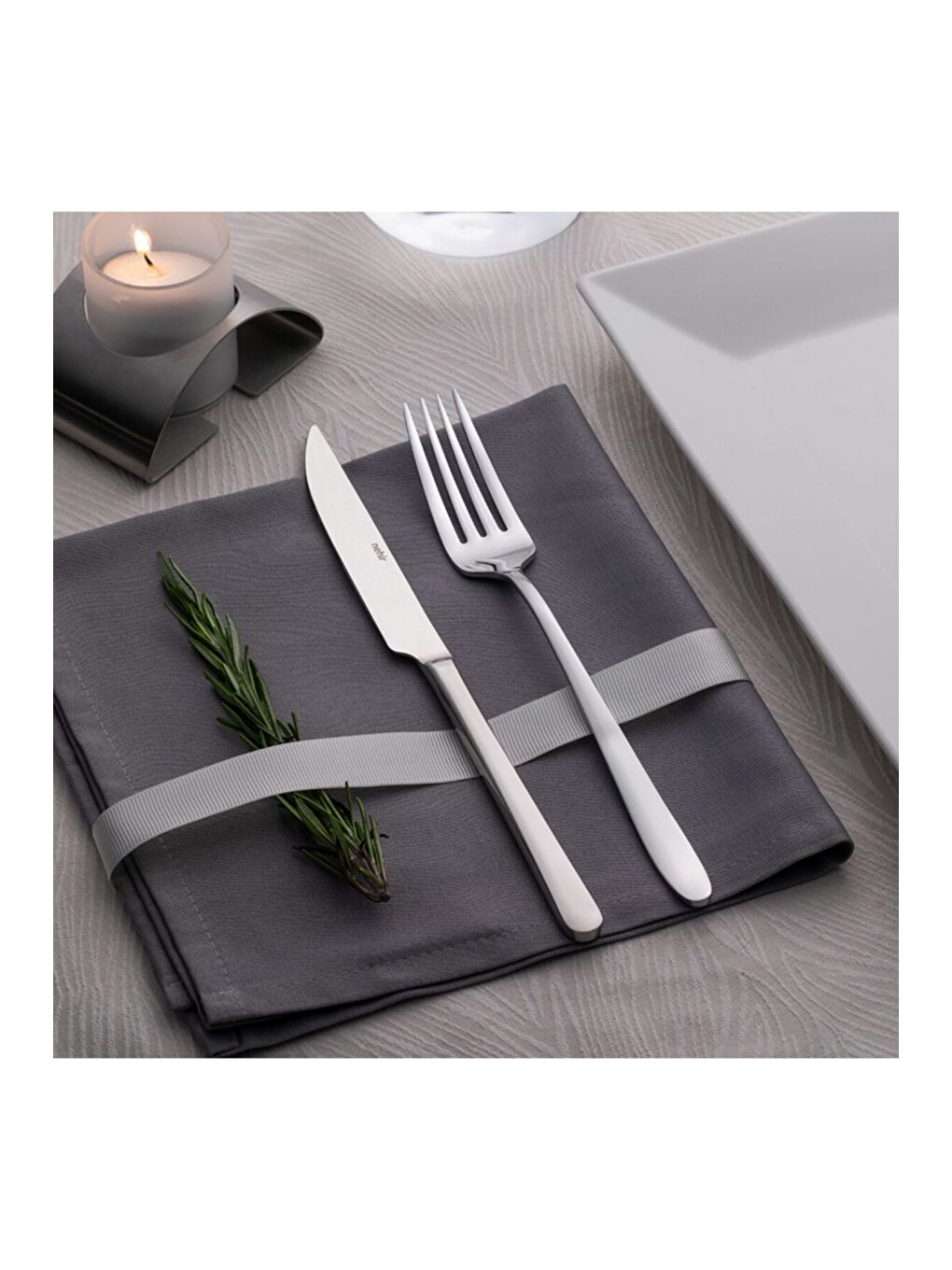 Gri Sultan Sade 72 Parça Çatal Kaşık Bıçak Takımı-5