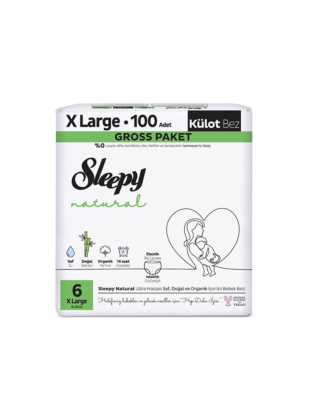 Natural Gross Paket Külot Bez 6 Numara Xlarge 100 Adet-1